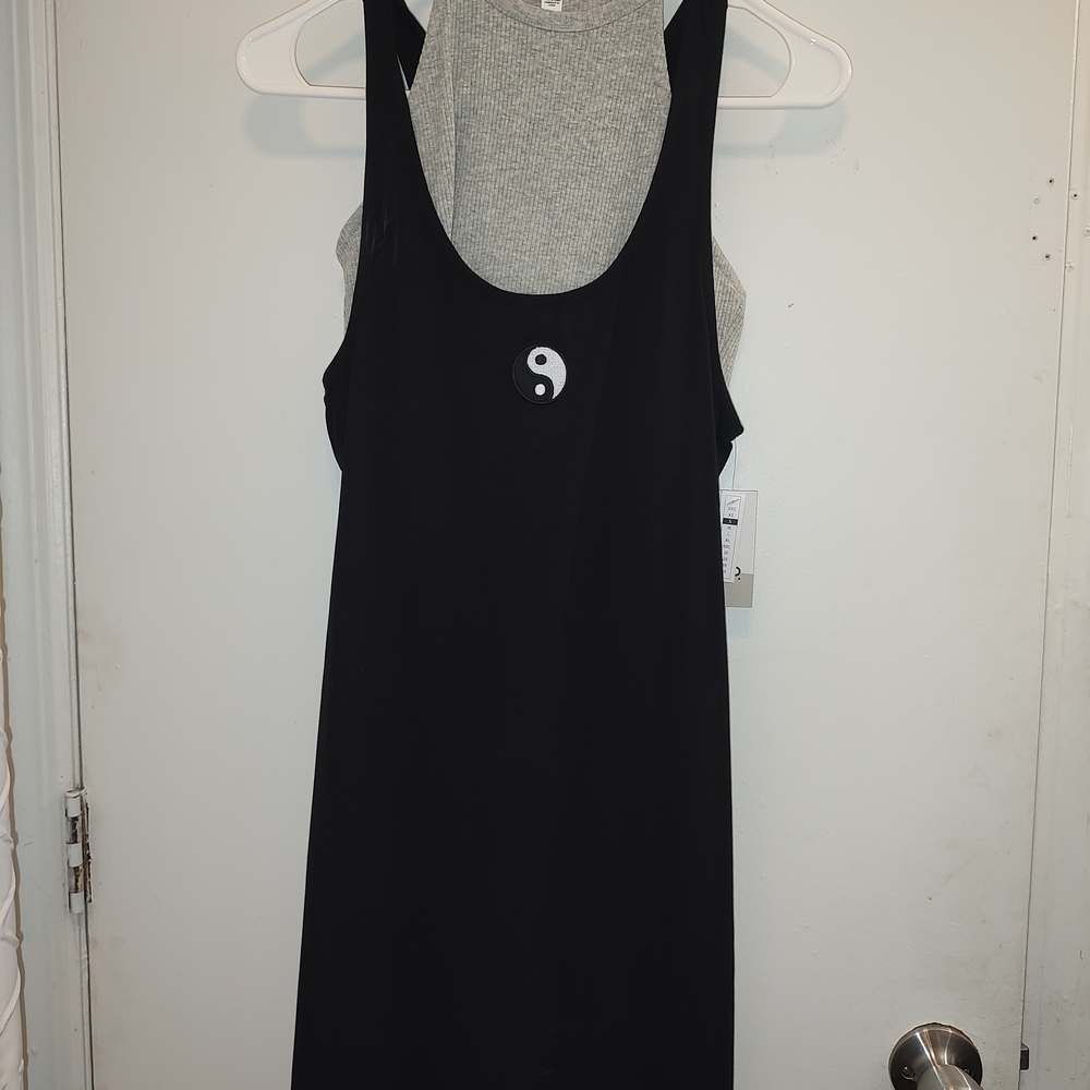 Y2k BP Stylish Black Dress With Yen yang New with Tag